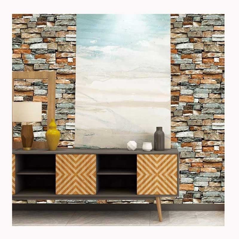 Waterproof 3D Nature Red Brick PVC Textured Wallpaper for Living Room Decoration Modern Hotel Waterproof Wall Paper Gluing Yueze