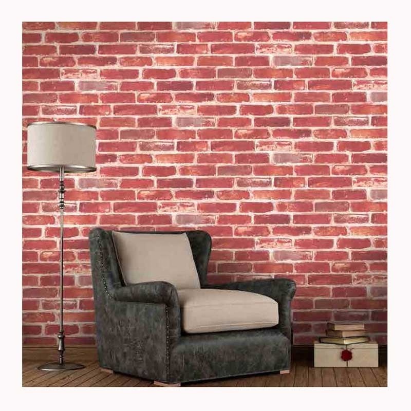 Waterproof 3D Nature Red Brick PVC Textured Wallpaper for Living Room Decoration Modern Hotel Waterproof Wall Paper Gluing Yueze