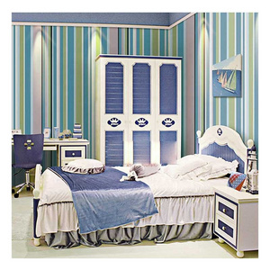 Baby light blue and white yellow striped wallpaper modern images dector