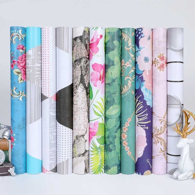 0.45*10m Waterproof PVC Vinyl Wall Papers 3D Modern Design Self Adhesive Wallpaper Home Decoration Flower Peel and Stick