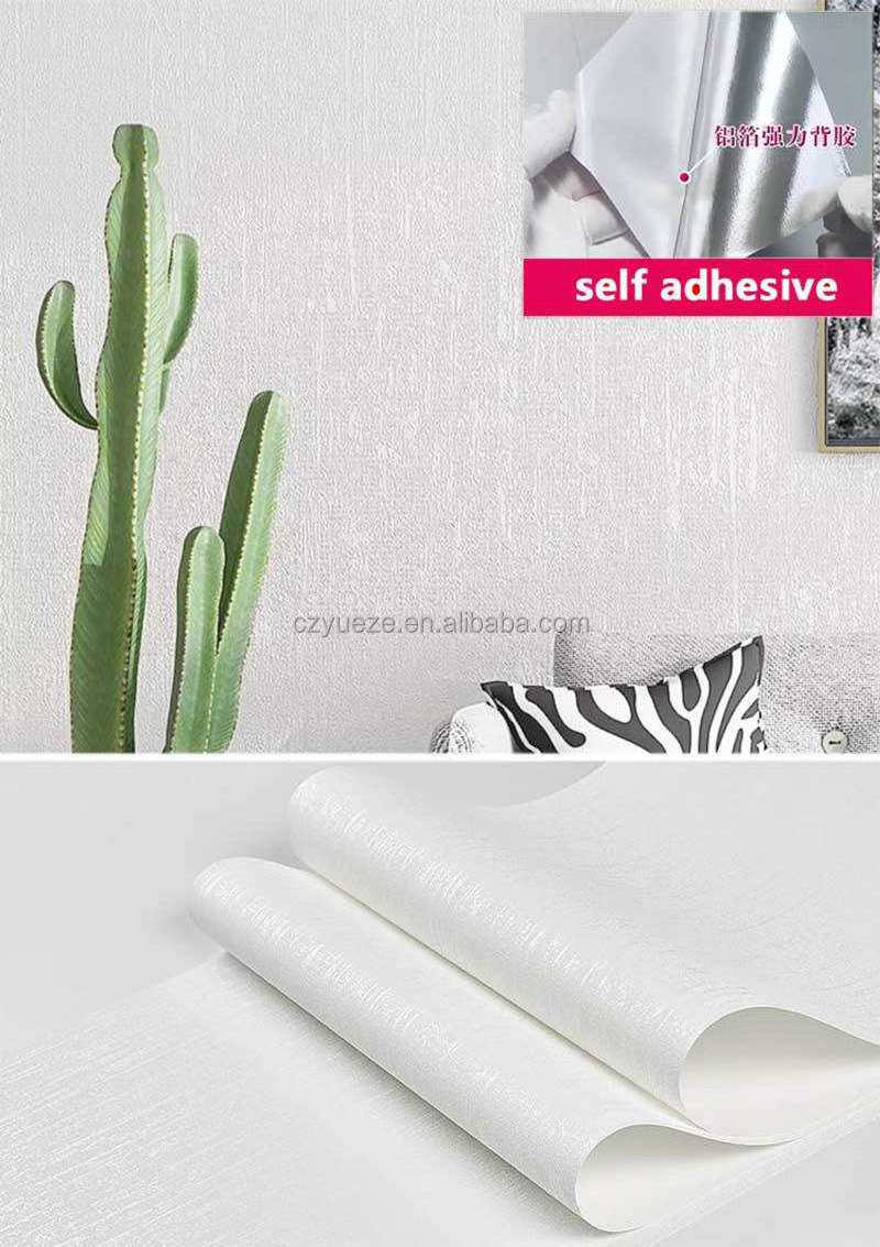 Girls Bedroom Decorative Pink Plain Non Woven Peel and Stick Wallpaper