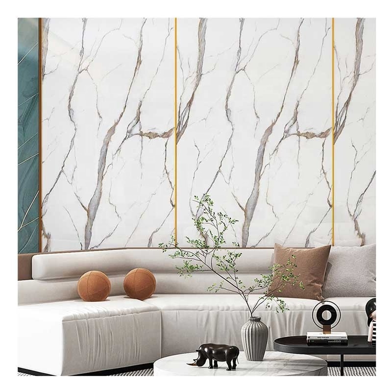 Peel and Stick Waterproof White Marble Pattern 3D PET Foam Rolls Mural Living Room Home Decoration Wallpaper Sticker