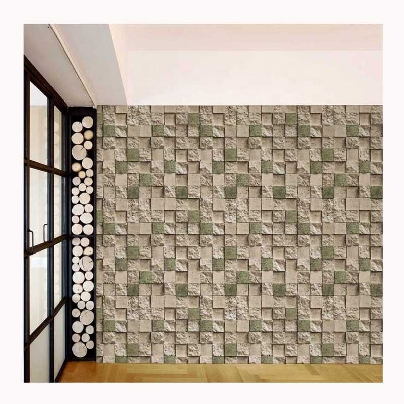 Waterproof 3D Artificial Stone Vinyl Wallpaper for Bedroom Walls Decoration