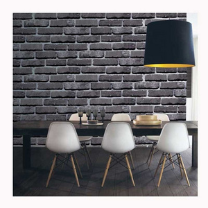 High Quality Black Brick Vinyl Wallpaper 3D Roll Wall covering