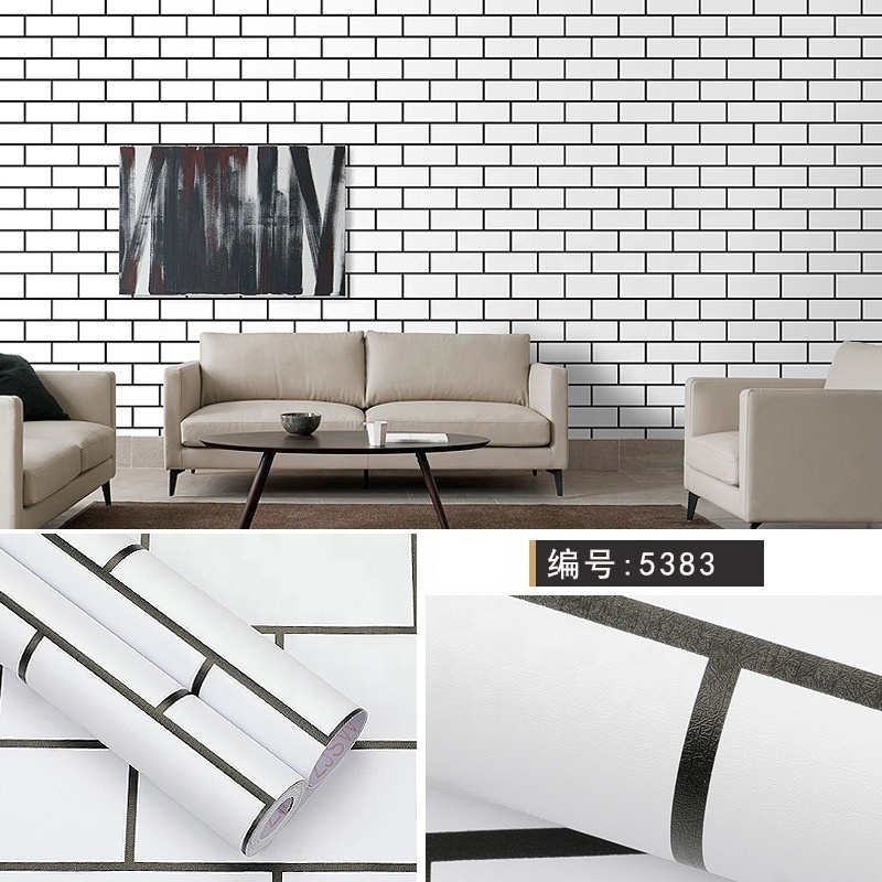 White Brick Peel and Stick Wallpaper Contact Paper Subway Tiles Contact Paper Self Adhesive Waterproof Backsplash Paper