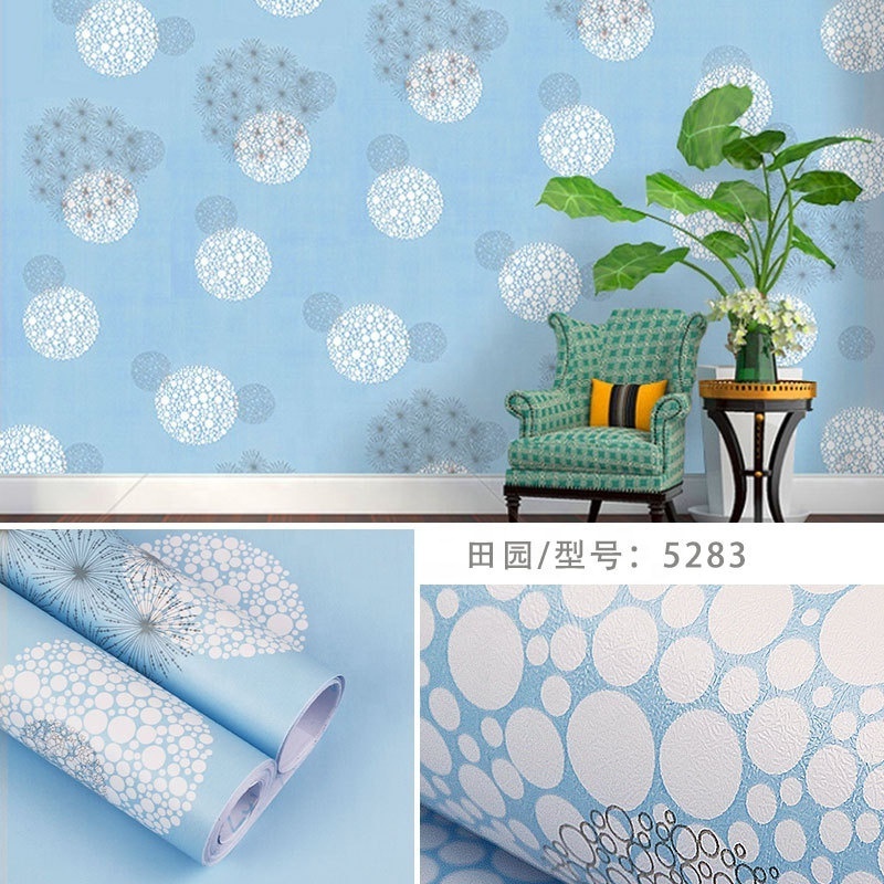 Chinese Wholesale Supplier 0.45*10m Wallpaper Self-adhesive PVC Waterproof Moisture-proof Bedroom Living Room Wall Paper Sticker