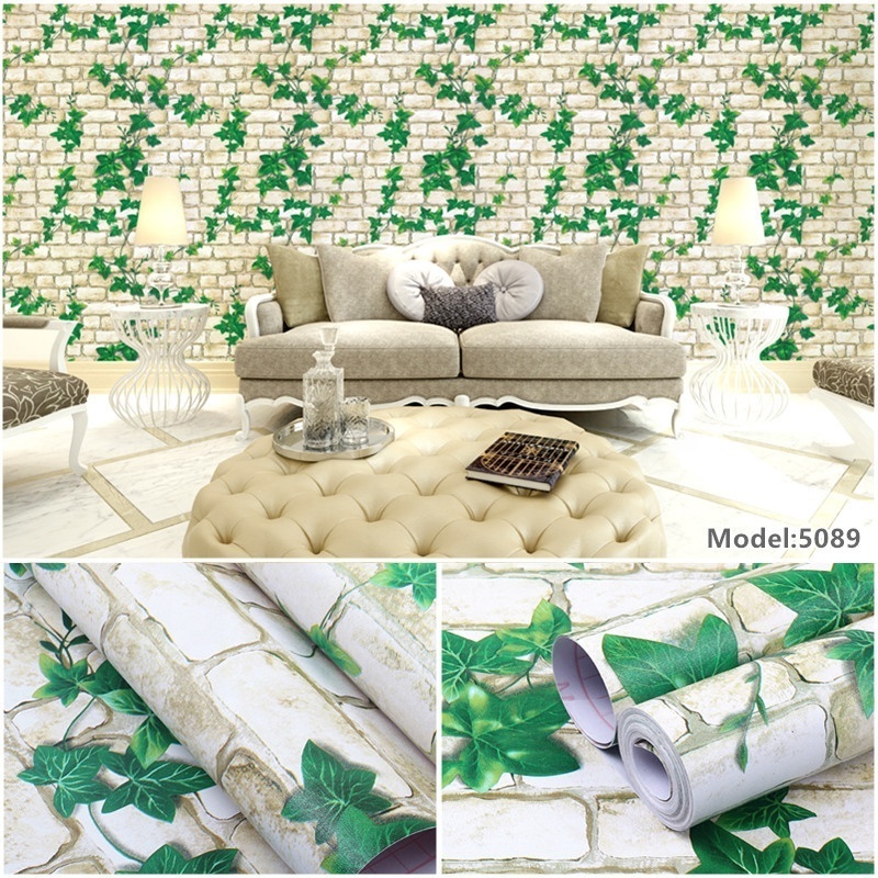 High Quality Self-Adhesive PVC Wallcovering Roll Modern Brick Pattern Wallpaper for Home & Bedroom Wholesale Waterproof Design