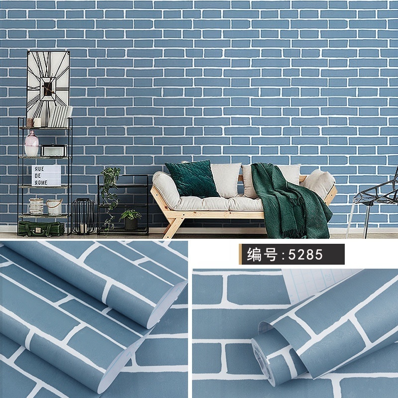 White Brick Wallpaper Peel and Stick 3D Effect Blocks Vintage Brick Faux Textured Self-Adhesive Wallpaper Kitchen Cabinets