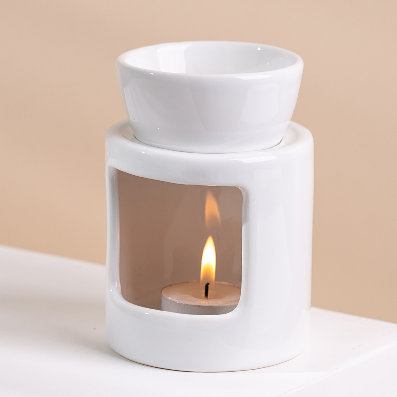 YUANWANG White Aroma Essential Fragrance Aromather Wax Melt Tealight Candle Warmer Ceramic Tart Oil Burner