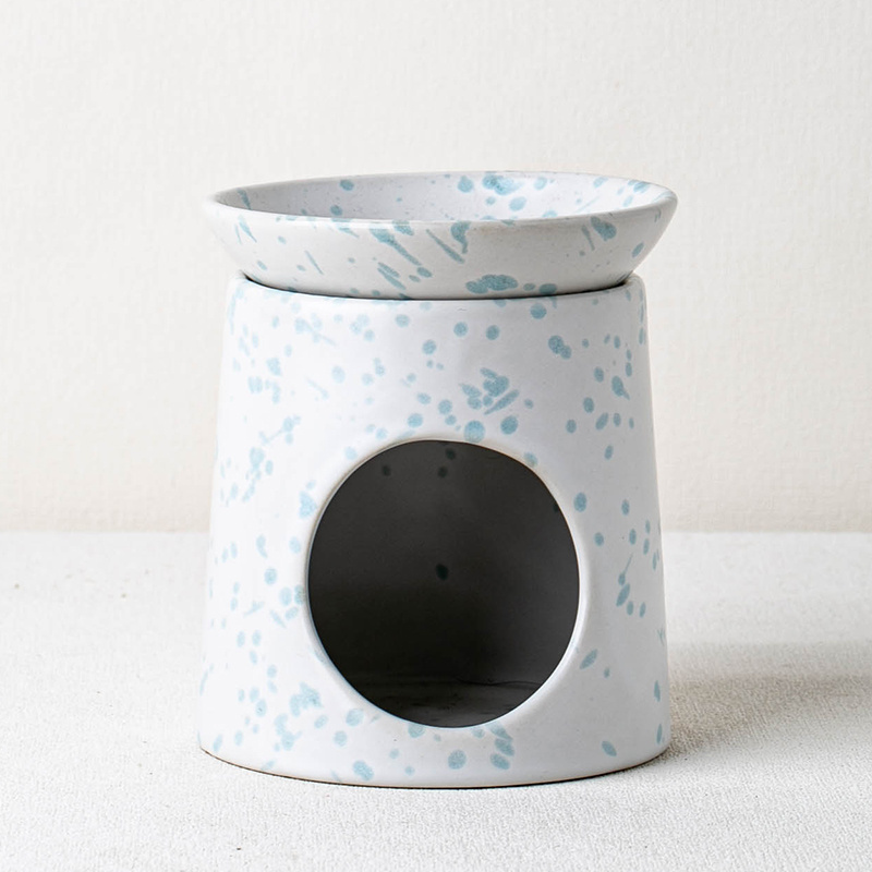 YUANWANG Dot Terrazzo Pattern Wax Melt Warmer Home Decor Candle Holder Ceramic Essential Oil Burner