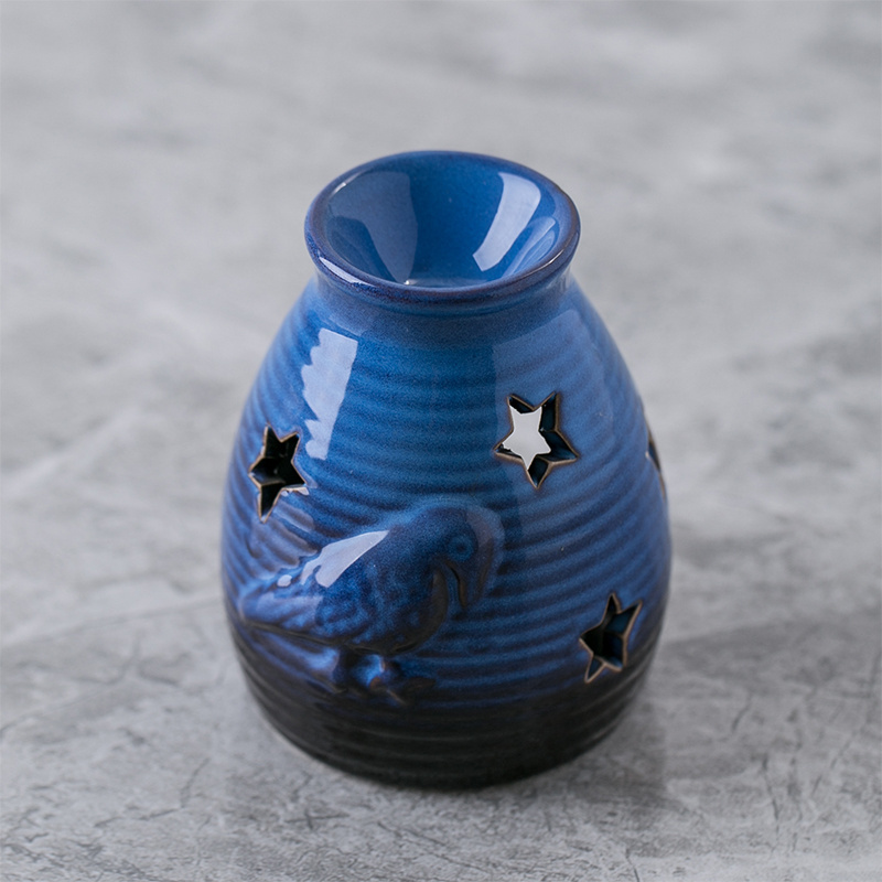 YUANWANG Hollow Out Stars Ceramic Incense Burner For Fragrance Oil Scented Wax Melts Burner Holder