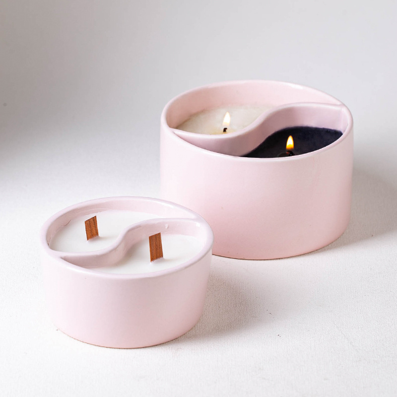 YUANWANG Kerzenglas Home Decor Eight-Diagram Nordic Candle Jars Large 2 wick Ceramic Containers For Candles Empty Candle Jars