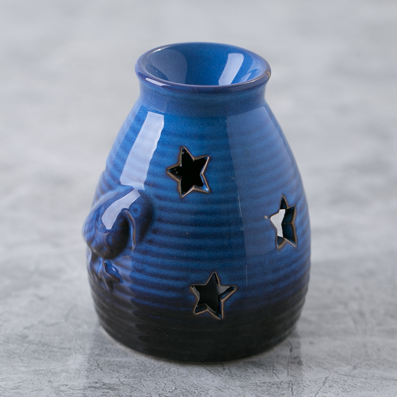 YUANWANG Hollow Out Stars Ceramic Incense Burner For Fragrance Oil Scented Wax Melts Burner Holder