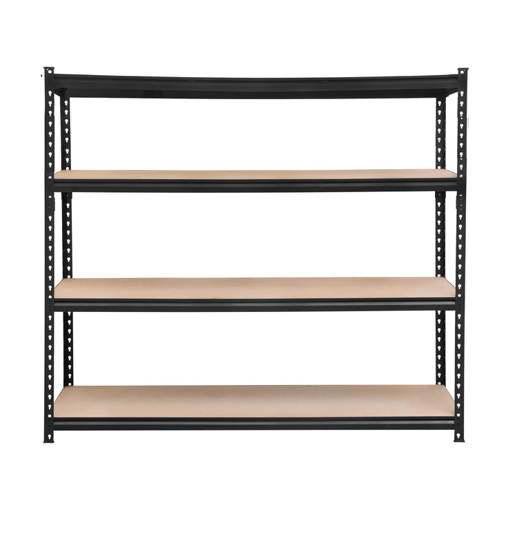 4 Tier Boltless metal garage storage shelves with MDF decking and  Adjustable  Shelves for Garage Storage Heavy Duty Shelving