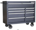 hot sale 52 Inch  Black Tool Chest on wheels tool storage system 9 Drawer Workbench with Solid Wood Top