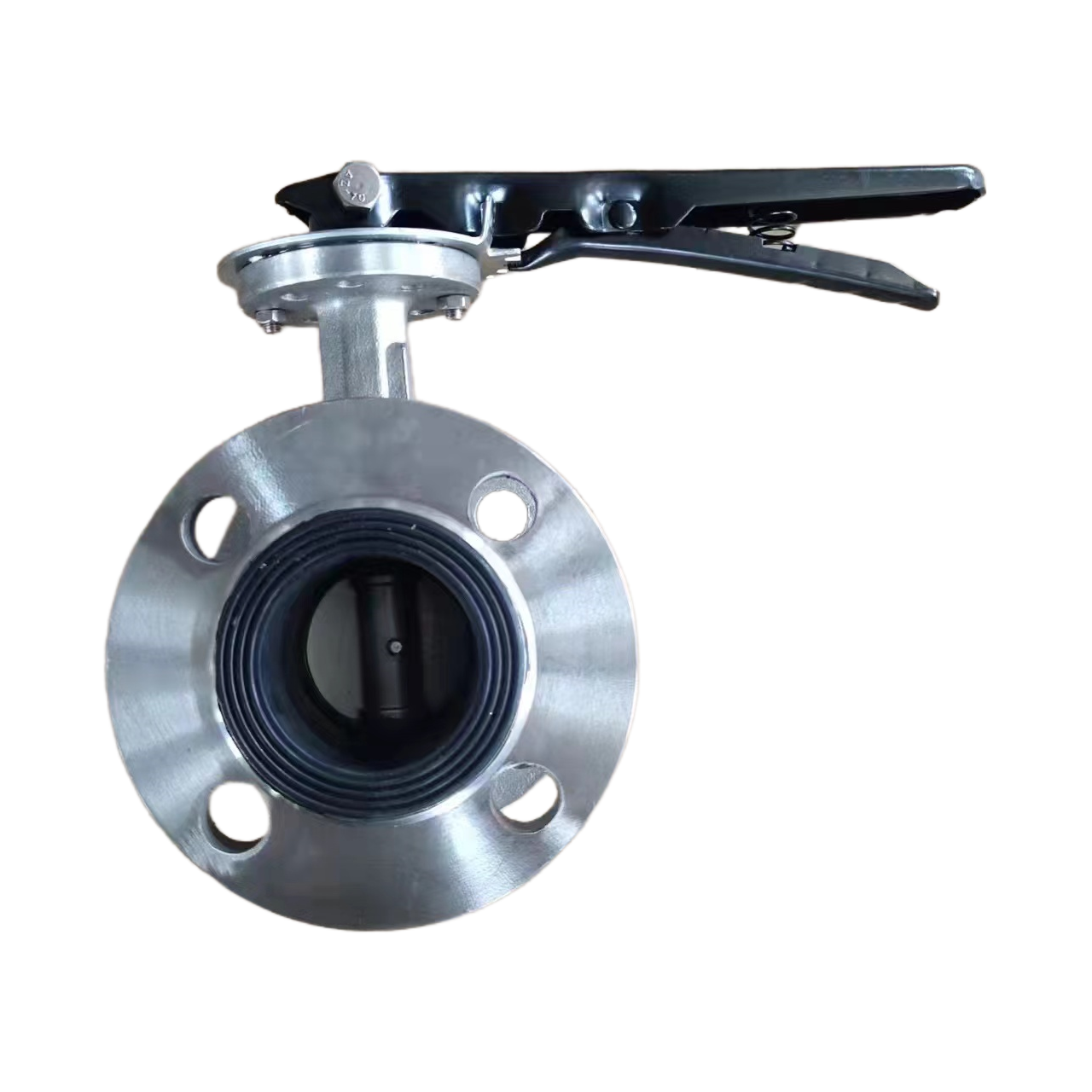 Pneumatic Midline Butterfly Valve with Stainless Steel Handle Flanged Double Flange Soft Seal Gas Brass Material Vacuum Pressure