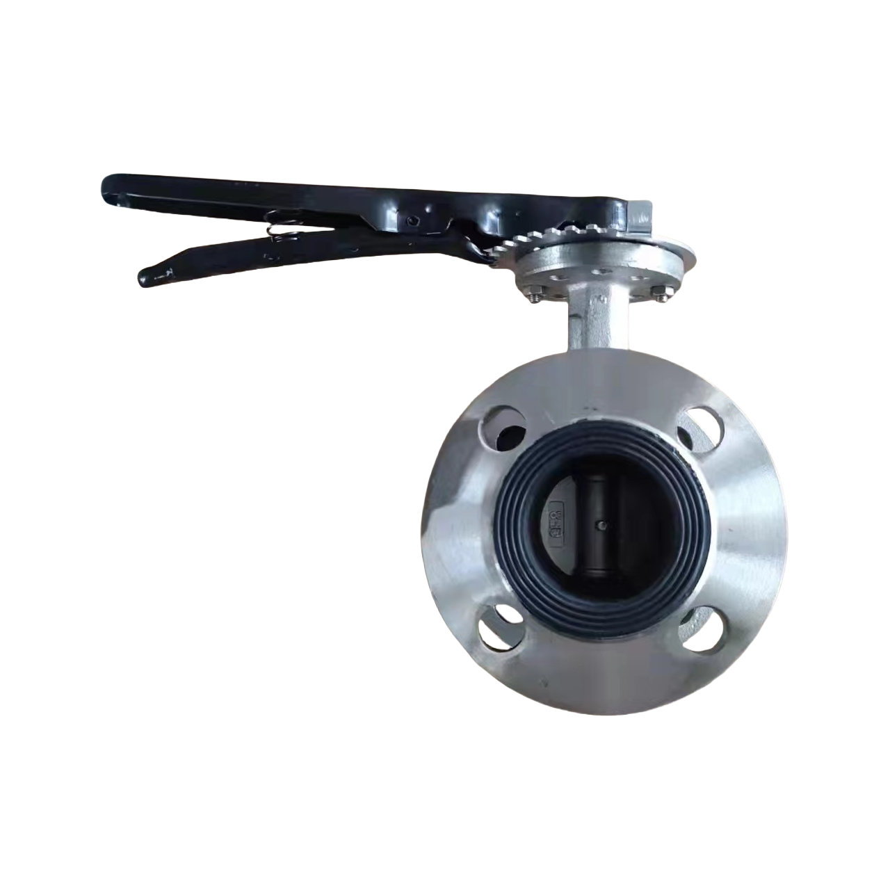 Pneumatic Midline Butterfly Valve with Stainless Steel Handle Flanged Double Flange Soft Seal Gas Brass Material Vacuum Pressure