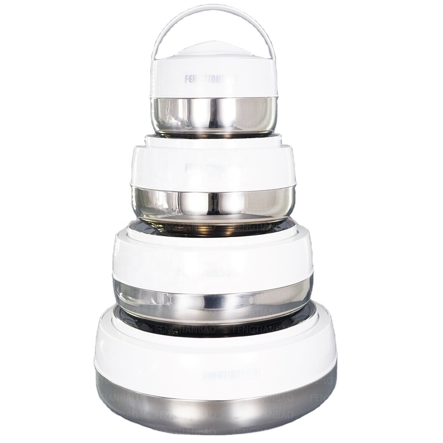 Factory Hot Sale 2-4-6-10 L luxury food warmer set Round casserole set Keeping Hot 6 Hours food warmer sets of 4