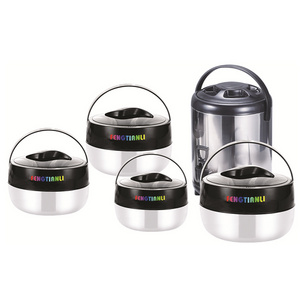 5pcs cookware set Cake-shaped Keep food  Warm Container Per Set 4 Pcs  Stainless Steel Casserole  & milk tea barrel 10L