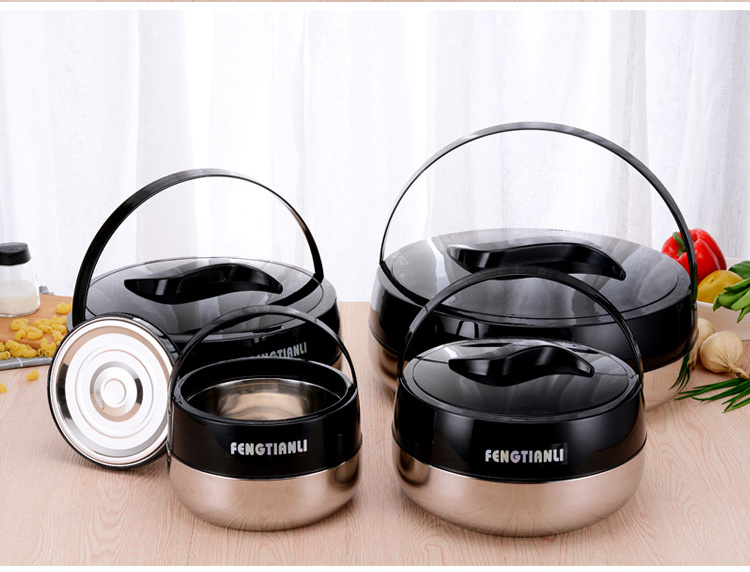 5pcs cookware set Cake-shaped Keep food  Warm Container Per Set 4 Pcs  Stainless Steel Casserole  & milk tea barrel 10L