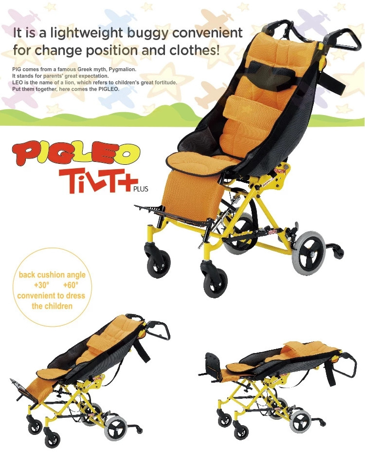 PIGLEO Tilt Paedicatric Wheelchair Full Reclining Folding Buggy