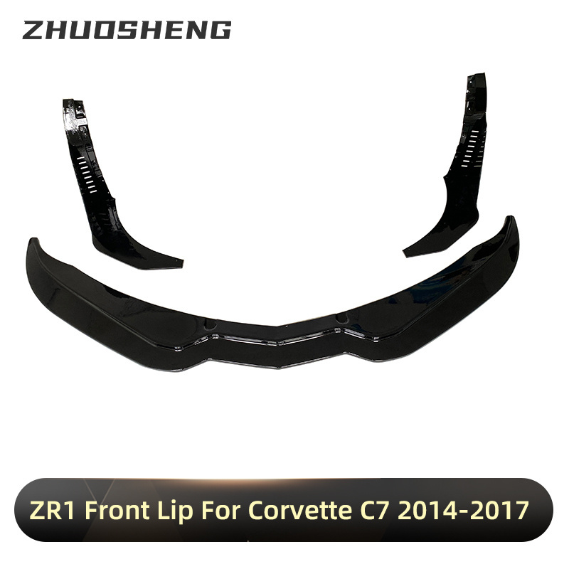 C7 Front Lip Front Splitter For Chevrolet Corvette C7 2013-2018 Carbon Fiber Look Front Car Bumper Lip