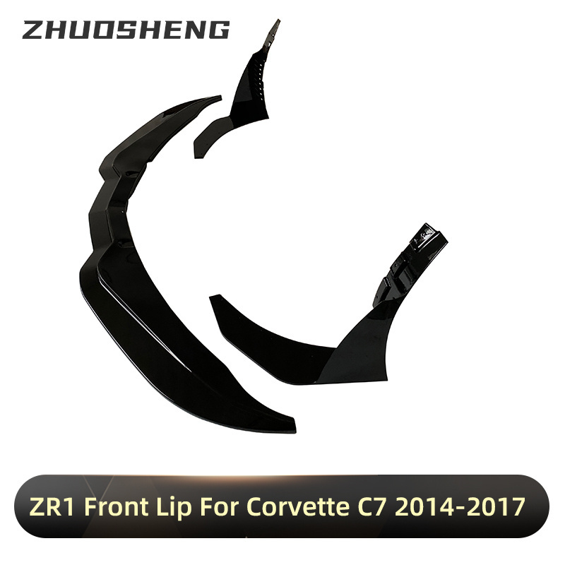 C7 Front Lip Front Splitter For Chevrolet Corvette C7 2013-2018 Carbon Fiber Look Front Car Bumper Lip