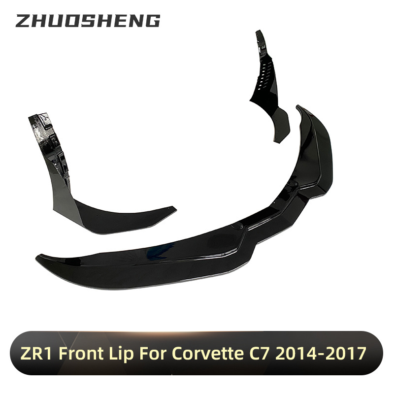 C7 Front Lip Front Splitter For Chevrolet Corvette C7 2013-2018 Carbon Fiber Look Front Car Bumper Lip