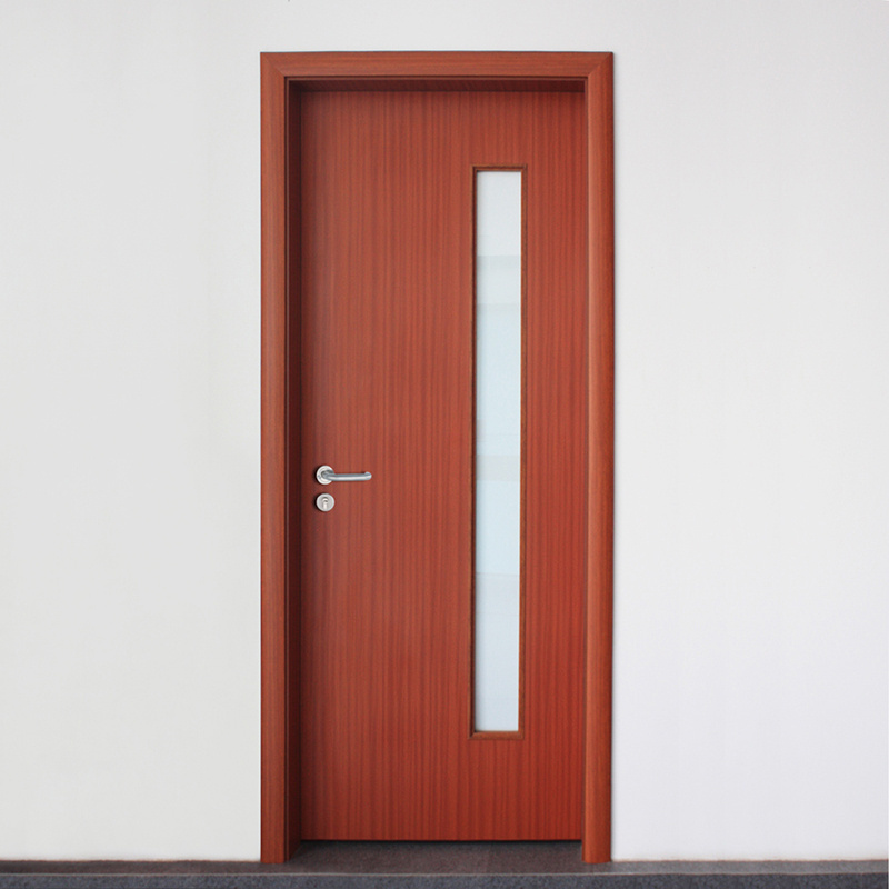 low price fireproof custom pull internal red villa laminated wood veneer door hard wooden doors design for rooms