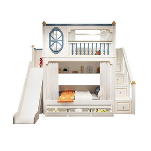 luxury kids bedroom furniture bunk beds with slide and stairs