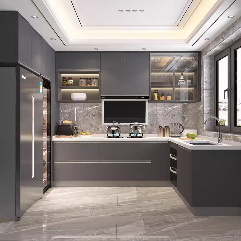 modern european style luxury home furniture solid wood modular cabinets ...
