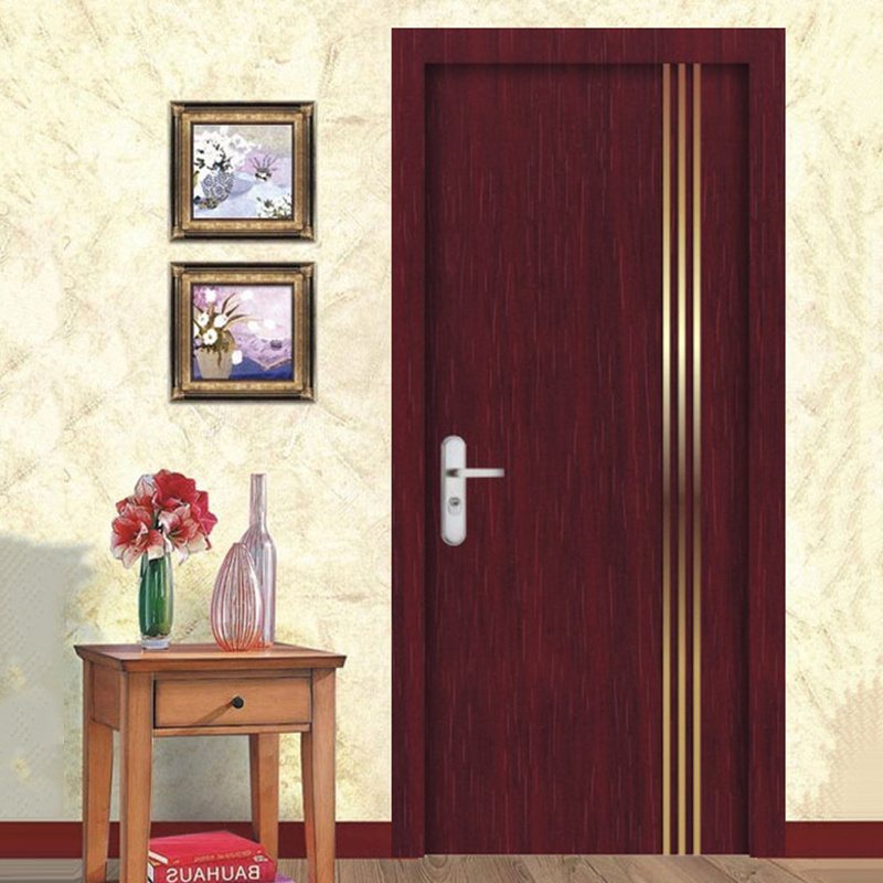 low price fireproof custom pull internal red villa laminated wood veneer door hard wooden doors design for rooms