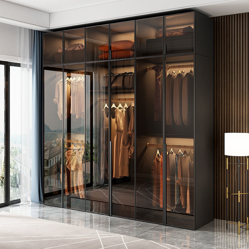 latest beautiful high end black glass modular inside wardrobe closet armoire with study table designs for the bedroom