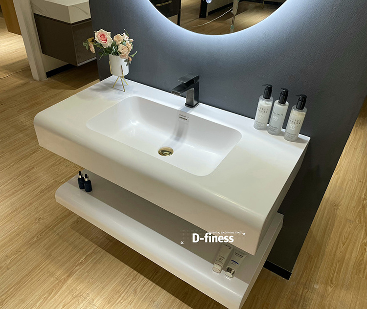 easy clean dupont corians solid surface sink single basin wall  hung marble wash basin artificial stone bathroom sink