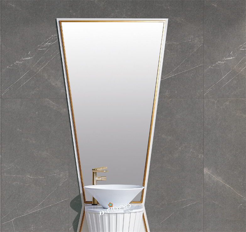 Euro Spanish Style Cream White Wooden Bathroom Vanity Big Mirror LED Light Cabinet Basin In Bathroom Vanity