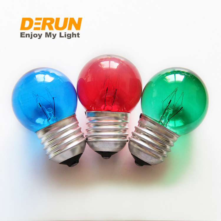 Factory Price Colorful Mini Incandescent Bulb G45 25W 40W B22 E27 Incandescent Edison Lamps , INC-COLOR