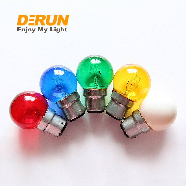 Factory Price Colorful Mini Incandescent Bulb G45 25W 40W B22 E27 Incandescent Edison Lamps , INC-COLOR