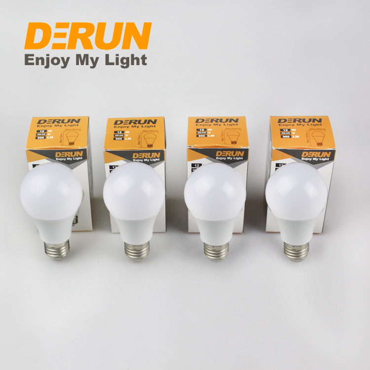 Derun Lighting A60 3W 5W 7W 9W 12W 15W ERP E F Class    E27 B22  Led Bulb 3000K 6500K Color Box Customization, LED-A60