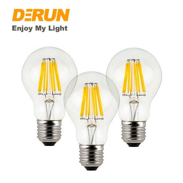 4W 8W A19 Screw E27 Base A60 LED Filament Bulb replace 100 Watt Incandescent bulb , FMT-A60