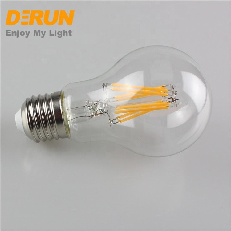 4W 8W A19 Screw E27 Base A60 LED Filament Bulb replace 100 Watt Incandescent bulb , FMT-A60