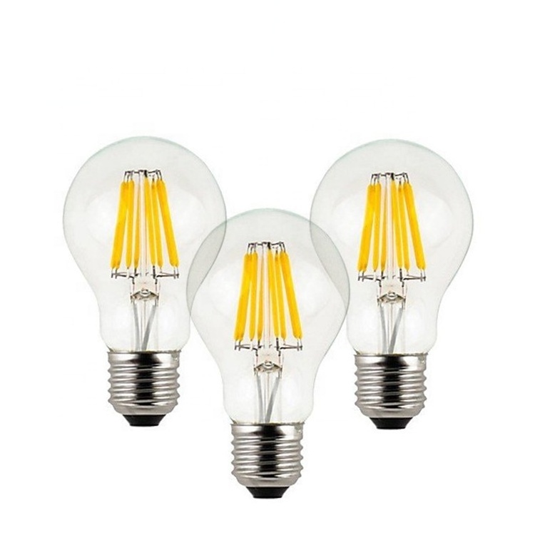 4W 8W A19 Screw E27 Base A60 LED Filament Bulb replace 100 Watt Incandescent bulb , FMT-A60