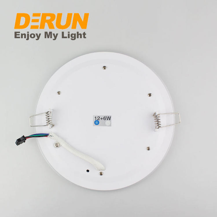 Recessed RGB LED Panel Light Ultra-Thin Ceiling Light 6W 9W 16W 24W Two Color Changing Round Ceiling Downlight