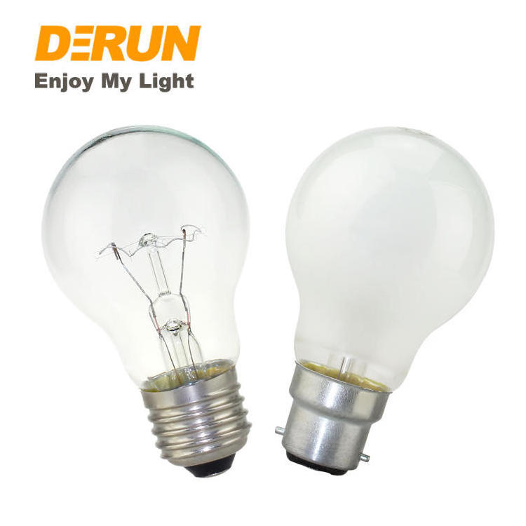 Hot Sale 25W 40W 60W 75W 100W 220V 230V OEM Color Box Bombilla Edison Light E27  B22 Incandescnet A19 Bulb , INC-A55