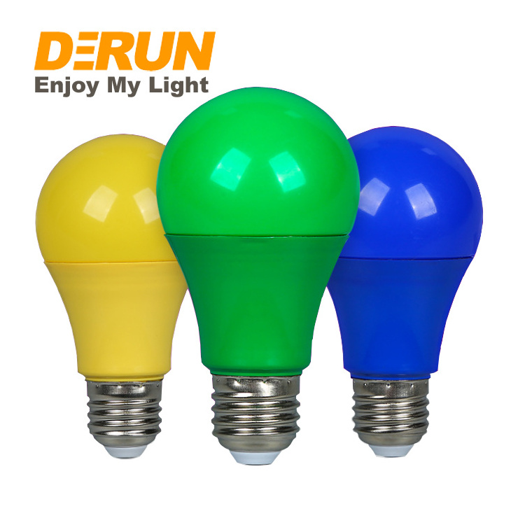 A60 Color Bulb e27 b22 led color lamp blue green 3W 5W 7W IC Linear light bulb christmas Holiday decoration bulb , LED-COLOR