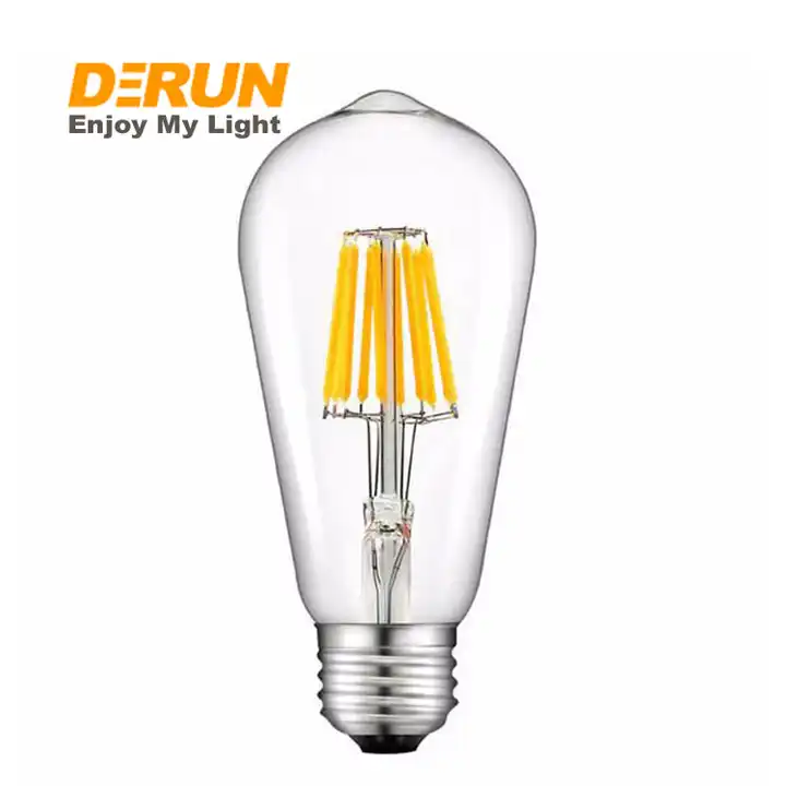 Led Filament Bulb Light ST64 4W 6W 8W 10W Amber Clear Glass E27 B22 LED Filament Vintage bulb , FMT-ST64