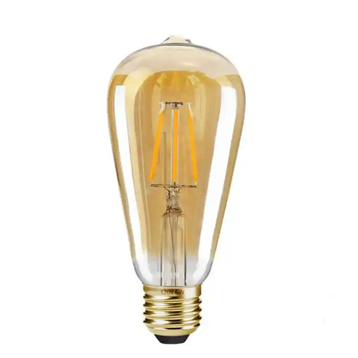 Led Filament Bulb Light ST64 4W 6W 8W 10W Amber Clear Glass E27 B22 LED Filament Vintage bulb , FMT-ST64