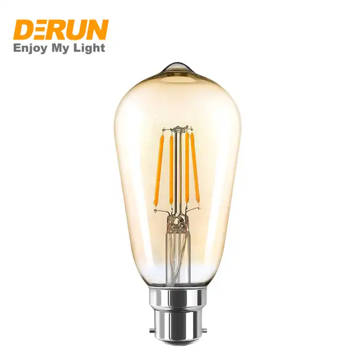 Led Filament Bulb Light ST64 4W 6W 8W 10W Amber Clear Glass E27 B22 LED Filament Vintage bulb , FMT-ST64