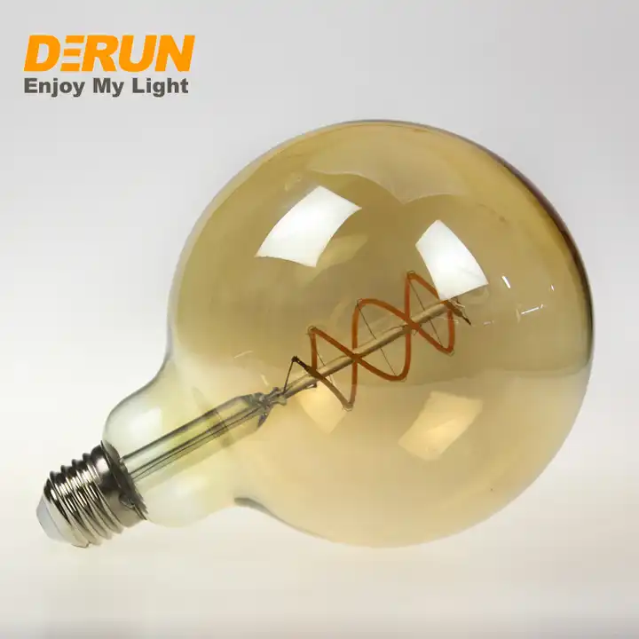 Flexible Decorative G45 ST64 G80 G95 G125 4W 6W Glass Soft Led Filament Bulb LED Spiral Filament Bulb , FMT-SOFT