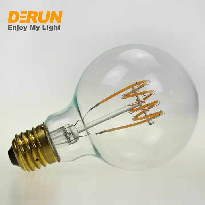 Flexible Decorative G45 ST64 G80 G95 G125 4W 6W Glass Soft Led Filament Bulb LED Spiral Filament Bulb , FMT-SOFT