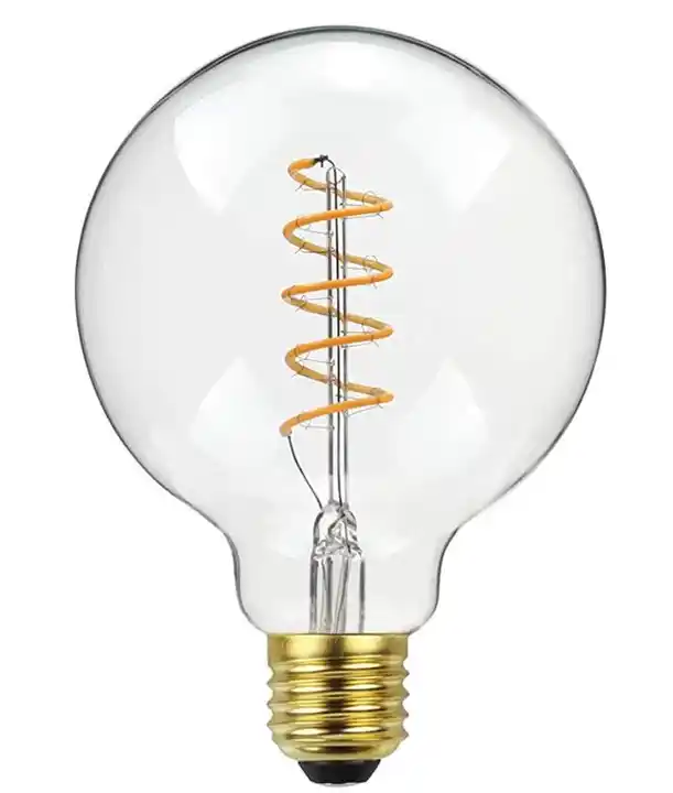 Flexible Decorative G45 ST64 G80 G95 G125 4W 6W Glass Soft Led Filament Bulb LED Spiral Filament Bulb , FMT-SOFT